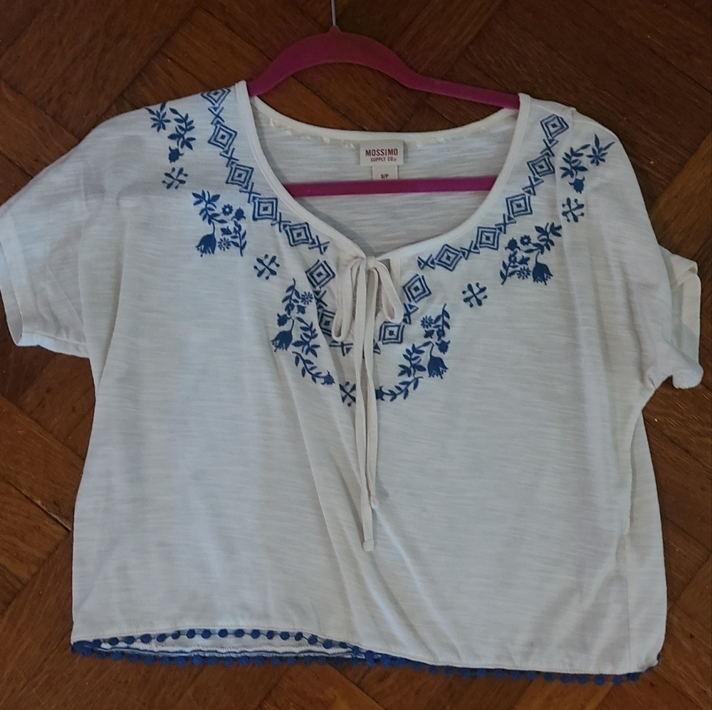 Cropped top short sleeve top sz small